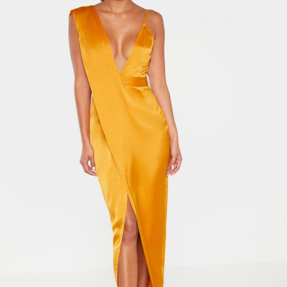 Mustard asymmetrical dress